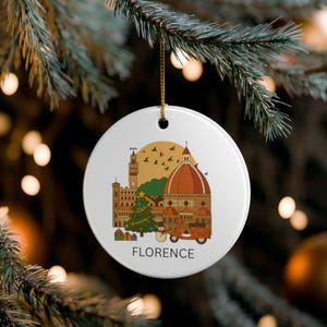 Personalised Florence Italy Christmas Ornament – Duomo Landmark Travel Keepsake