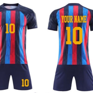 Personalised Football Jersey & Short Kit Set Youth Adult Men Women Birthday Gift