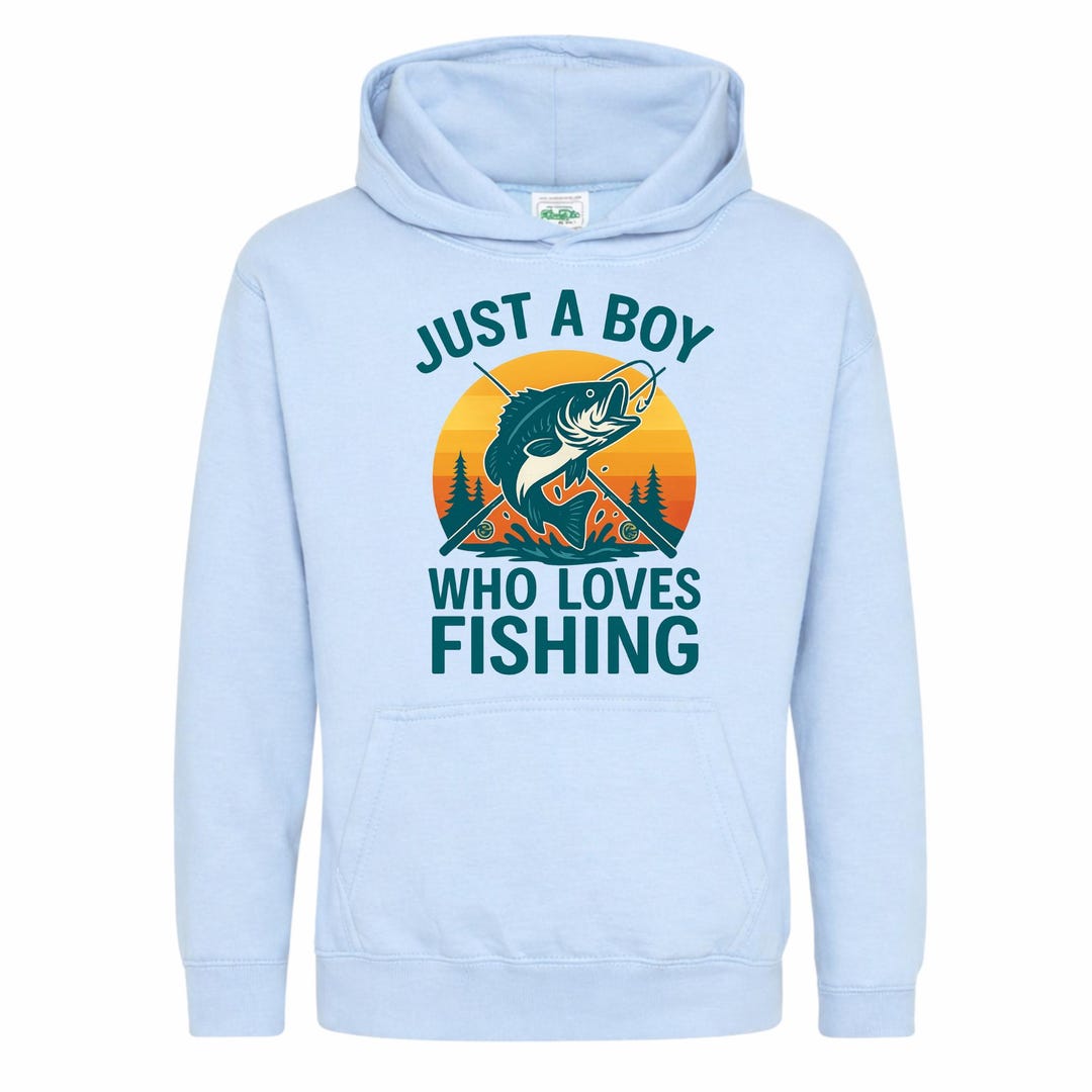 Just a Boy Who Loves Fishing Hoodie, Kids Fishing Hoodie, Funny
