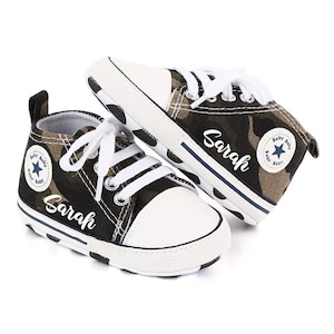 Zapatos de lona personalizados para bebé, hechos a mano, para recién nacidos hasta los 6 meses, zapatillas de bebé elegantes y ligeras.