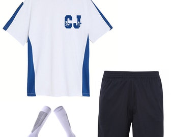 Personalised Football Jersey, Short and Sock Sport PE Kit for Boys, Girls Perfect for Birthday Christmas Gift