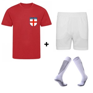 England Personalised Football Jersey, Short and Sock Sport PE Kit for Boys, Girls Perfect for Birthday Christmas Gift
