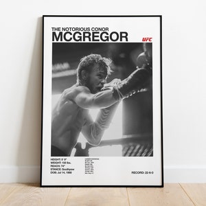 Conor McGregor Poster with Wood Frame, UFC MMA motivational poster