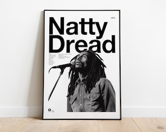 Cartel digital inspirado en Bob Marley Natty Dread
