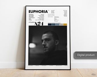Euphoria Inspired poster minimalist black and white custom size