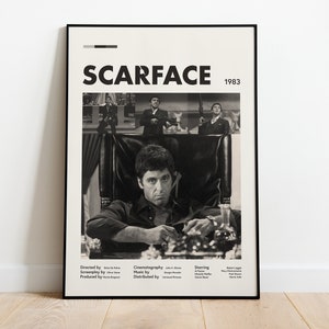 Plakat filmu Scarface Al Pacino, minimalistyczna nowoczesna sztuka ścienna, niestandardowy rozmiar, sypialnia, wystrój biura