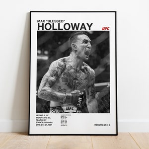 Max Holloway poster Digital UFC wall art MMA digital print