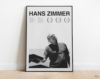 Hans Zimmer inspired poster minimalist film score modern design frameless poster