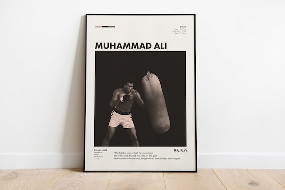 Muhammad Ali Training Modern Poster with Motivational Quote