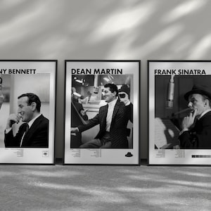 Sinatra, Martin, Bennett, Iconic Trio Poster Set, Legends of the Golden Era, Jazz swing