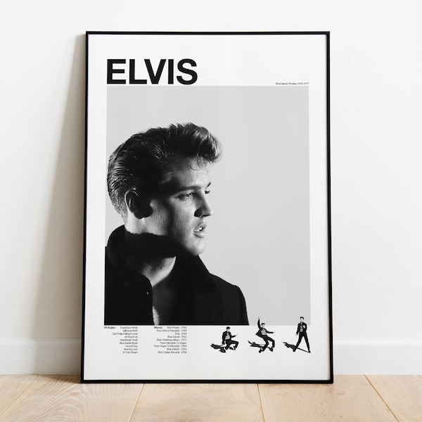 Elvis Presley Poster, 18x24 Rock and Roll living room wall art no frame