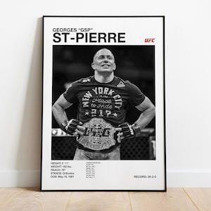 GSP UFC poster Georges St-Pierre digital poster MMA wall art