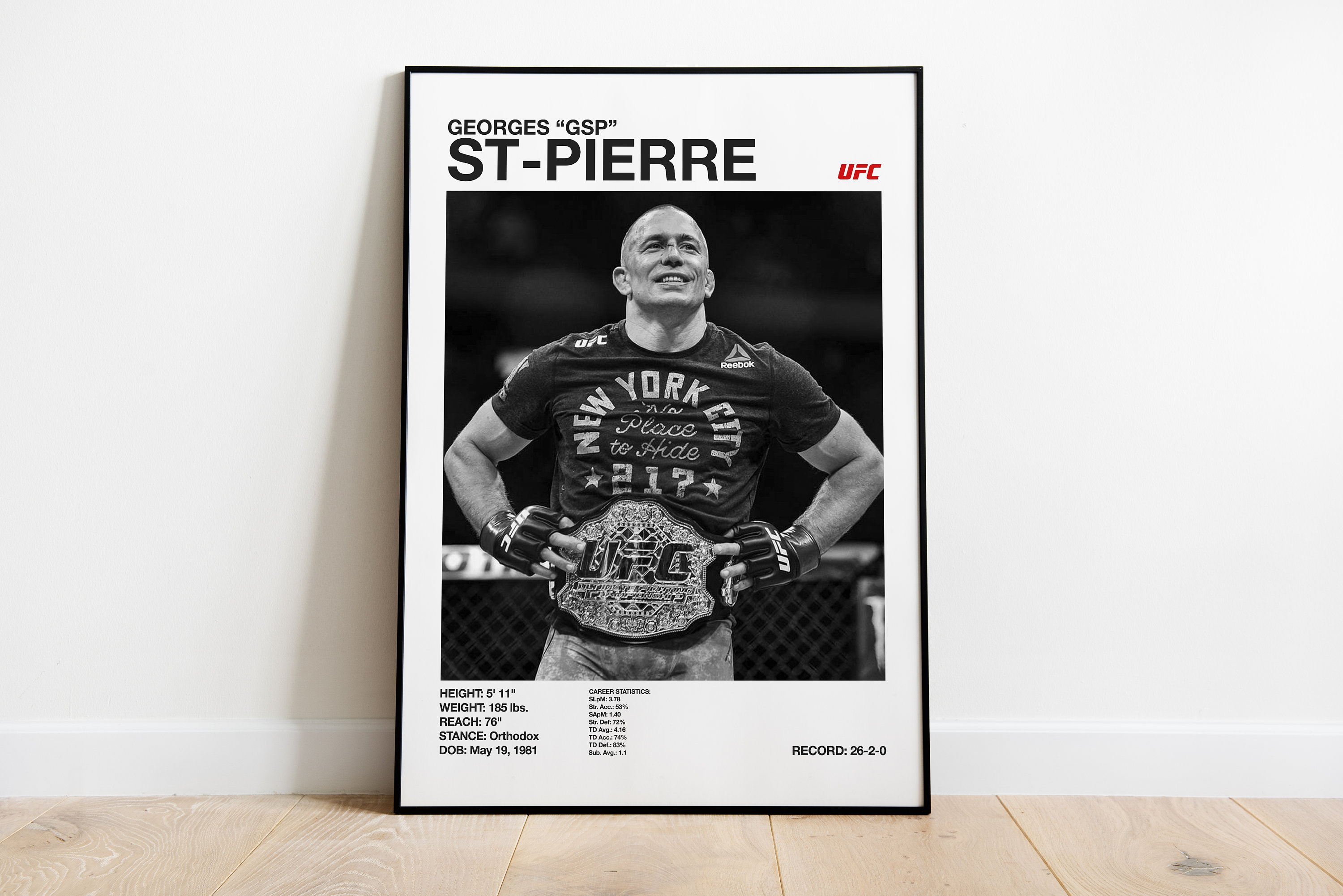 GSP UFC Poster Georges St-pierre Digital Poster MMA Wall Art