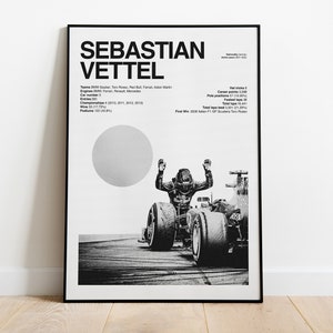 Sebastian Vettel tribute Formula 1 poster Modern Wall Art F1 Decor minimalist office, livingroom, bedroom poster, motorsport Redbull