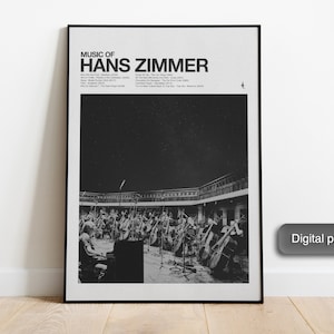 Hans Zimmer Poster Kultige Filmmusik schwarz weiß modernes vintage Design