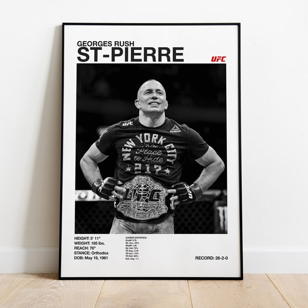 GSP UFC poster Georges St-Pierre digital poster MMA wall art