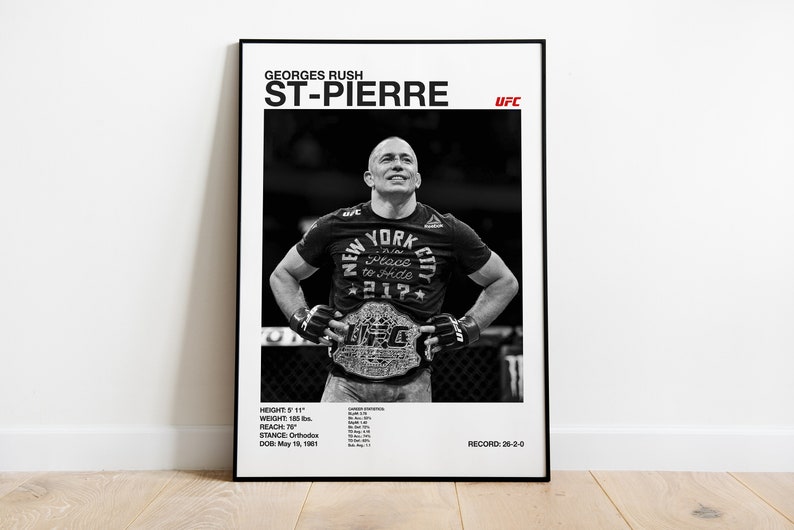 GSP UFC poster Georges St-Pierre digital poster MMA wall art image 1