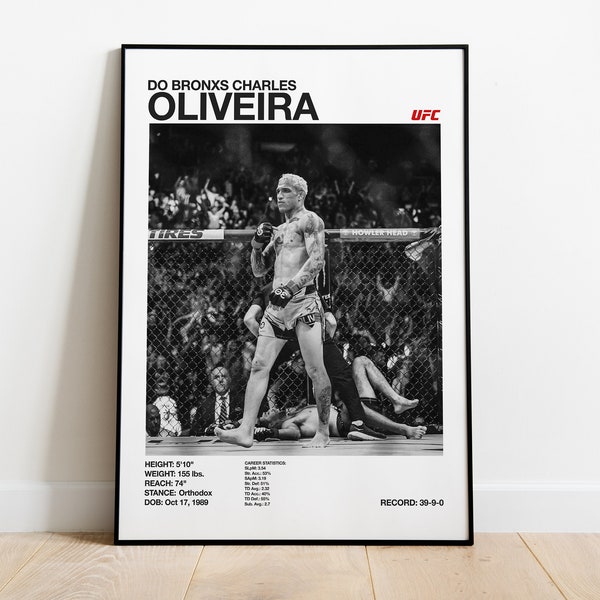 Charles Oliveira poster UFC wall art