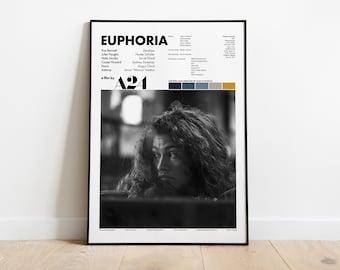 Euphoria Poster, a24 tv series tribute, Zendaya bedroom wall art, Modern poster minimalist gift idea
