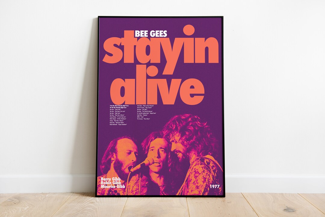 Bee Bees Stayin Alive Digital Poster for Album Saturday Night Fever - Etsy