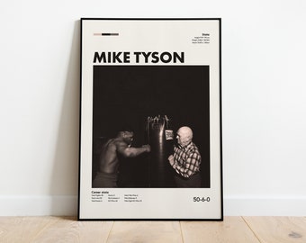 Mike Tyson and Cus D'Amato frameless poster