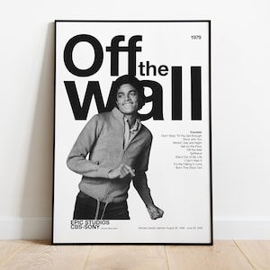 Póster de Michael Jackson Off The Wall, álbum de la vieja escuela, impresión del joven Michael Jackson, arte de pared en blanco y negro