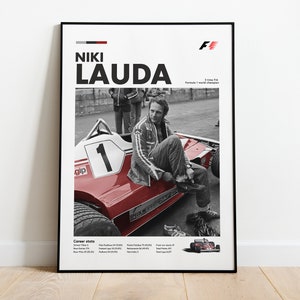 Niki Lauda Poster Modern Wall Art, Formula 1 Bedroom decor, F1 Minimalist Office, Living Room Home Decor, Drive To Survive
