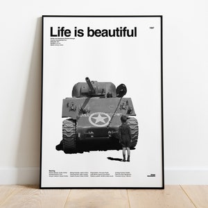 Life is Beautiful 1997 Roberto Benigni Film La vita e bella Tribut Poster Englisch oder Italienisch