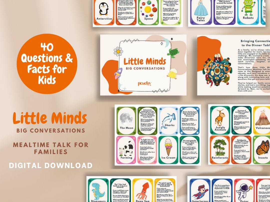 Printable Family Conversation Cards – 40 Fun Mealtime Topics, Table ...