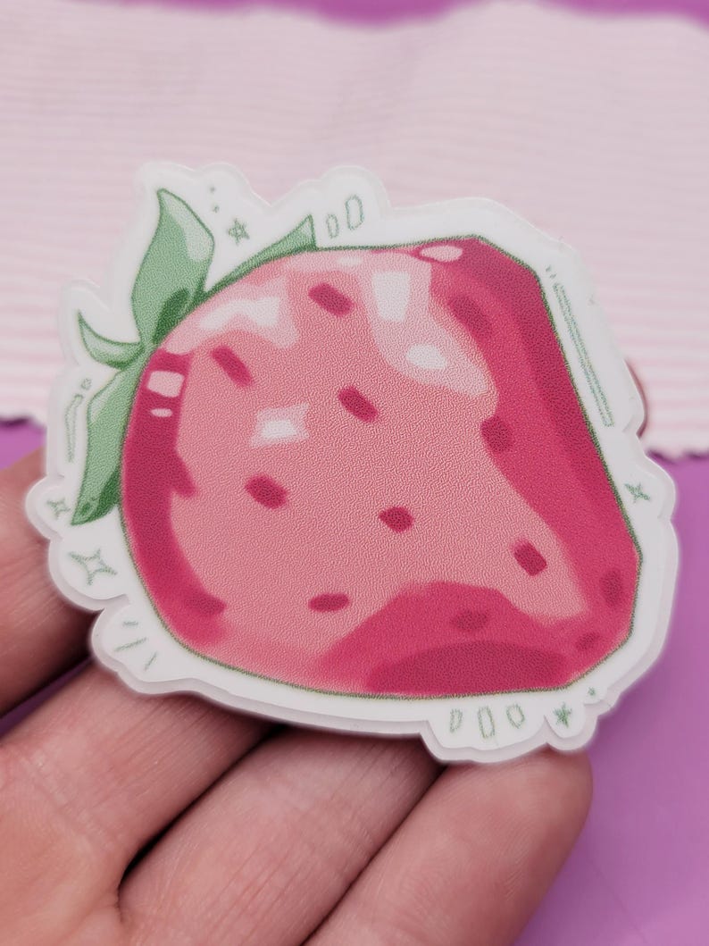 Strawberry Aesthetic Sticker Fruit Vinyl Decal Red Berry Laptop Water ...