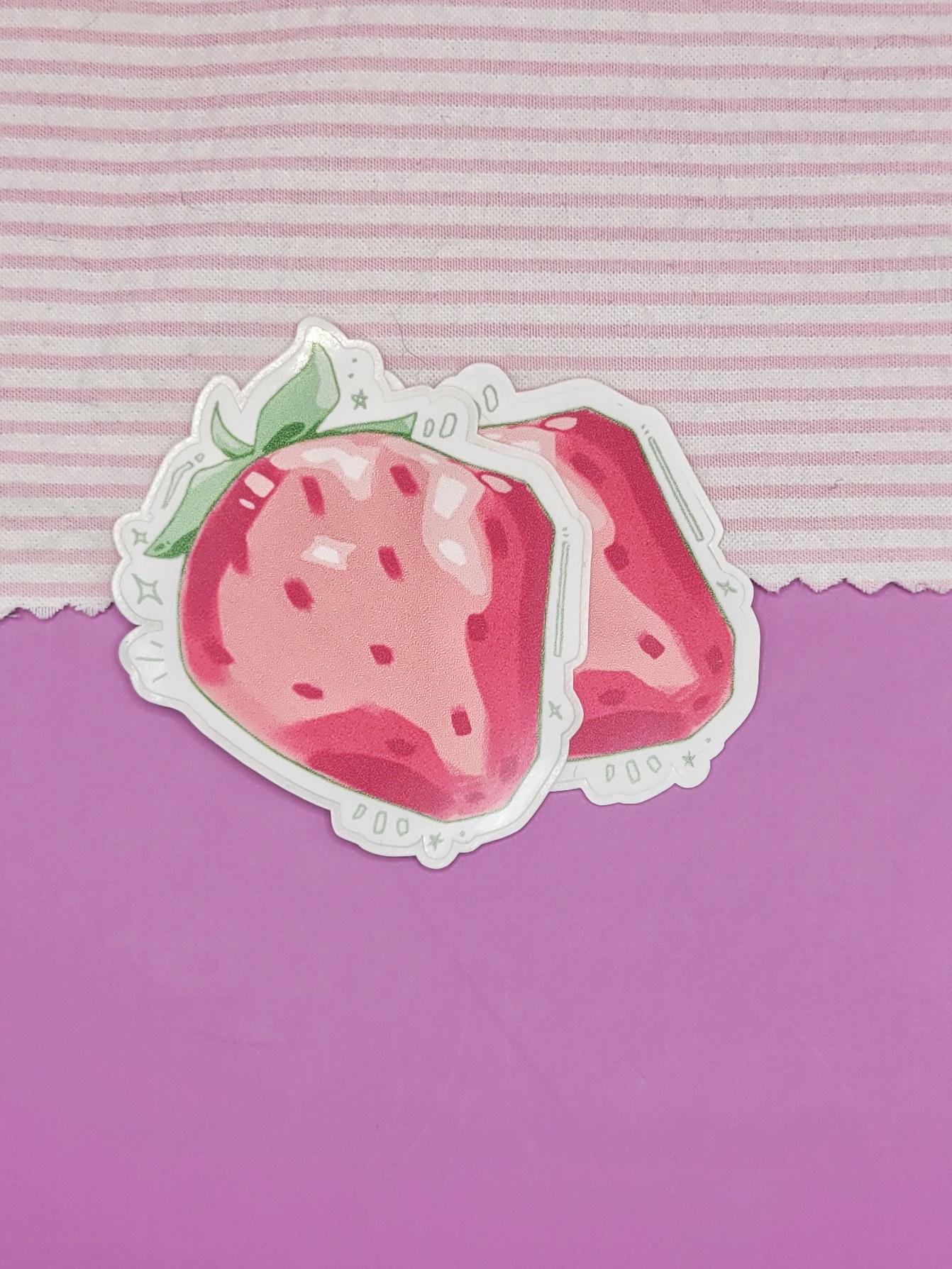 Strawberry Aesthetic Sticker Fruit Vinyl Decal Red Berry Laptop Water ...