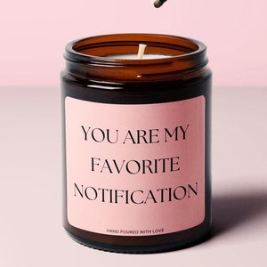 You are my Favorite Notification Scented Soy Candle, Long Distance Couple Gift, Valentine&#39;s Gift, Anniversary Gift, Christmas Gift