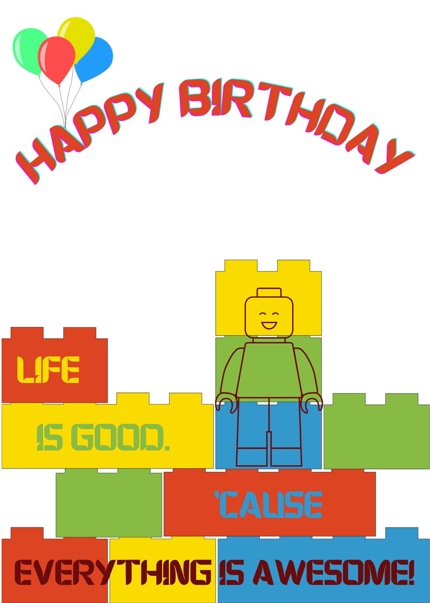 Lego Printable Birthday Card Lego - Il Fullxfull.5858553682 57tq 