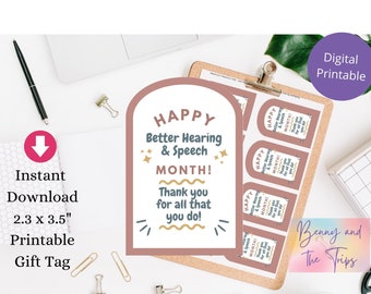 Happy Better Hearing and Speech Therapy Month Gift Tags