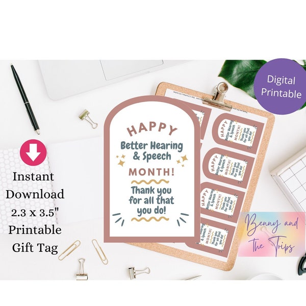 Happy Better Hearing and Speech Therapy Month Gift Tags