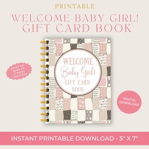 Unique New Parent's Gift Card Book, Printable only, Gift for new moms, Digital Gift Card Book for Baby Shower, Personalize and Print ASAP!
