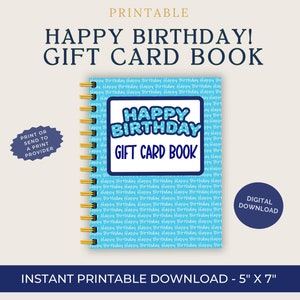 Birthday Gift Card Book, Printable only, Digital Gift Card Book, Boy Gift Card Book, Gift for Teenage Boy, Digital Gift Card Booklet for boy