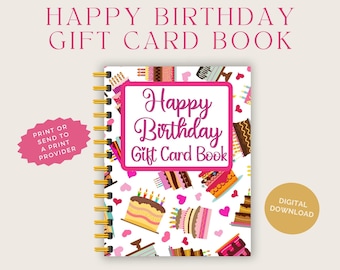 Birthday Gift Card Book, Printable only, Digital Gift Card Book, Digital gift card book, Girl Gift Card Book, Gift for Teenage Girl