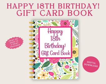 Unique 18th Birthday Gift Card Book - Printable and Digital - Customized for Her - Order Today for a Memorable Celebration! Print ASAP!