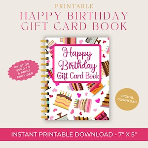 Geburtstagsgeschenkkartenbuch, Printable only, Digitales Geschenkkartenbuch, Digitales Geschenkkartenbuch, Mädchen-Geschenkkartenbuch, Geschenk für Teenager-Mädchen