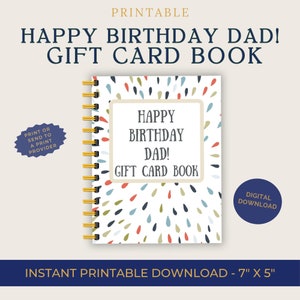 Happy Birthday Dad Gift Card Book, Printable only, Digital Gift Card Book, Dad Gift Card Book, Personalized Gift for Dad, Print ASAP, Custom