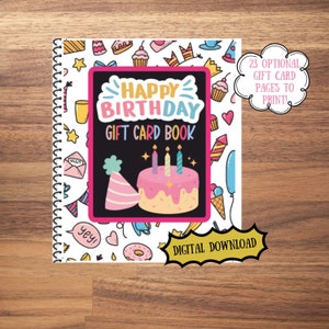 Birthday Gift Card Book, Printable Only, Digital Gift Card Book, Merry ...