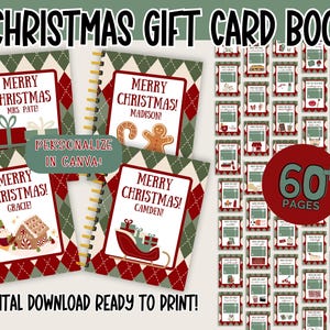 Christmas Gift Card Book, Editable Use When, Christmas Gift Card Holder, Christmas Gifts, Customize in Canva, Instant Download, Edit & Print