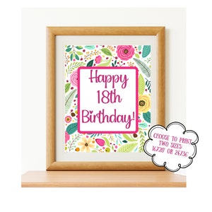 18th birthday printable poster, 18th birthday gift, Digital file only! Matching Gift Card Book available for purchase for the Ultimate Gift!