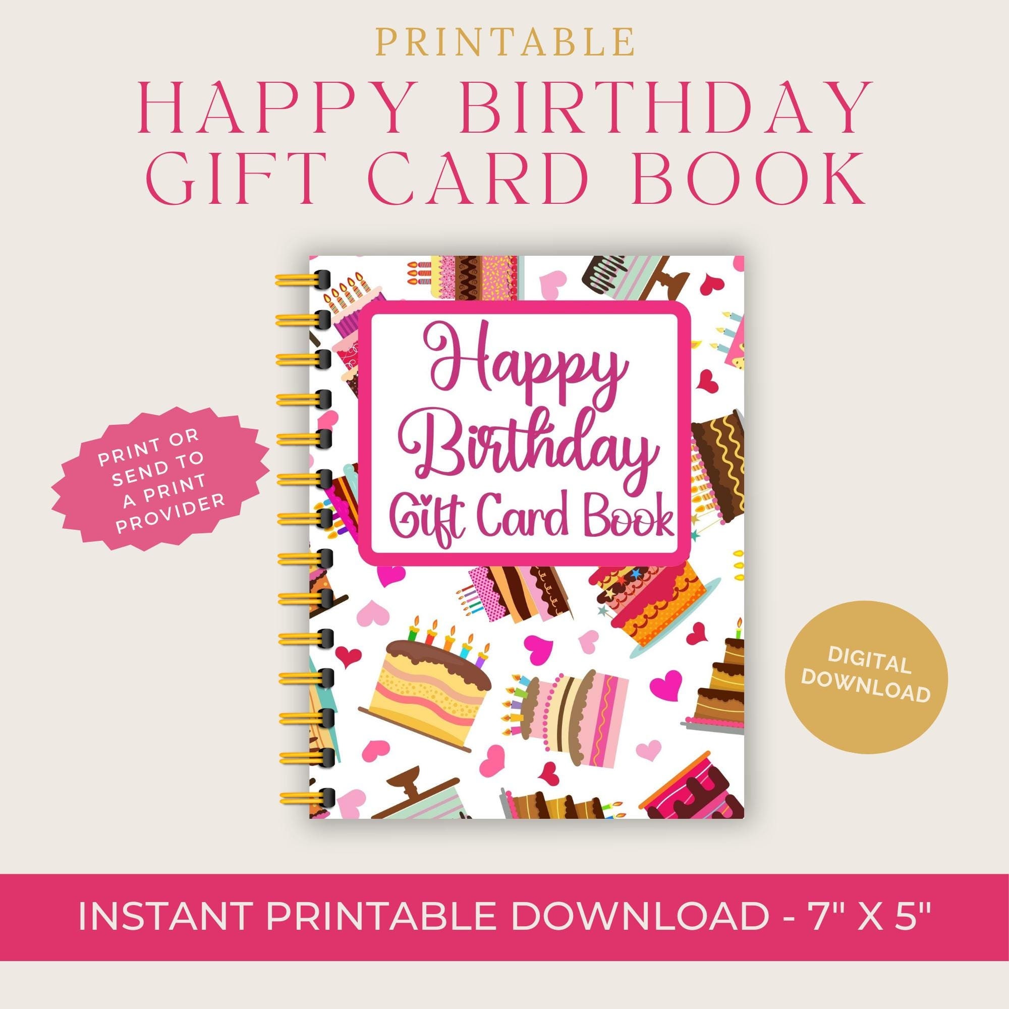 Birthday Gift Card Book, Printable only, Digital Gift Card Book, Digital gift card book, Girl Gift Card Book, Gift for Teenage Girl