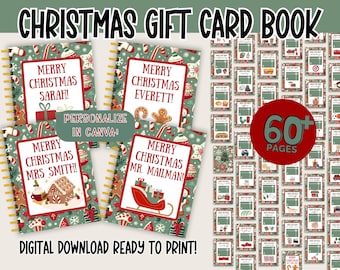 Christmas Gift Card Book, Editable Use When, Christmas Gift Card Holder, Christmas Gifts, Customize in Canva, Instant Download, Edit & Print