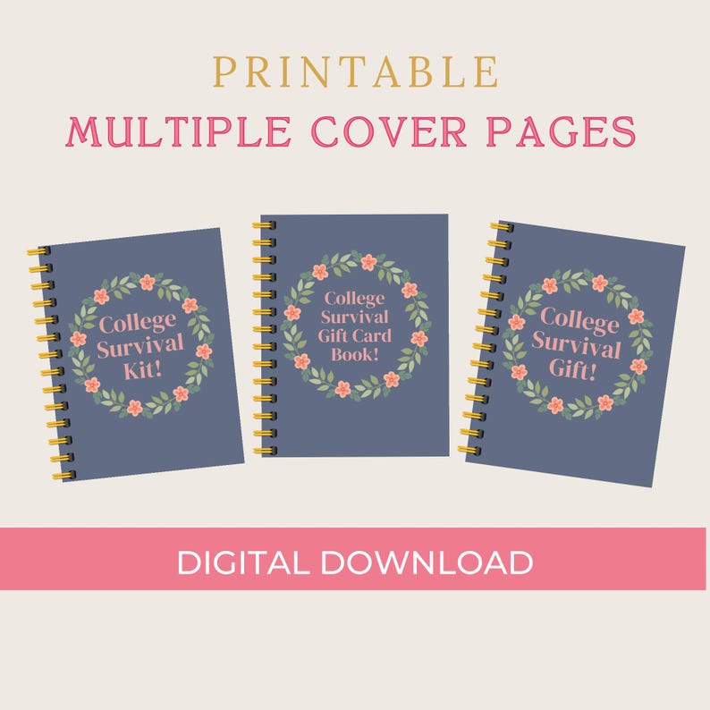 College Drop Off Gift! College Survival Kit Gift Card Book: DIY Printable Gift Card Book. College gift, Print ASAP! Buy a custom cover! image 4