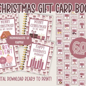 Weihnachtsgeschenkkartenbuch, bearbeitbare Verwendung, Weihnachtsgeschenkkartenhalter, Weihnachtsgeschenke, Anpassen in Canva, sofortiger Download, bearbeiten und drucken