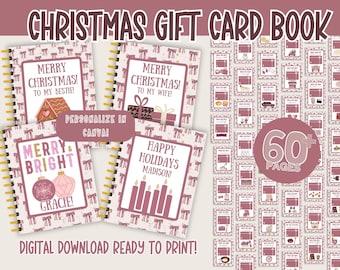 Christmas Gift Card Book, Editable Use When, Christmas Gift Card Holder, Christmas Gifts, Customize in Canva, Instant Download, Edit & Print