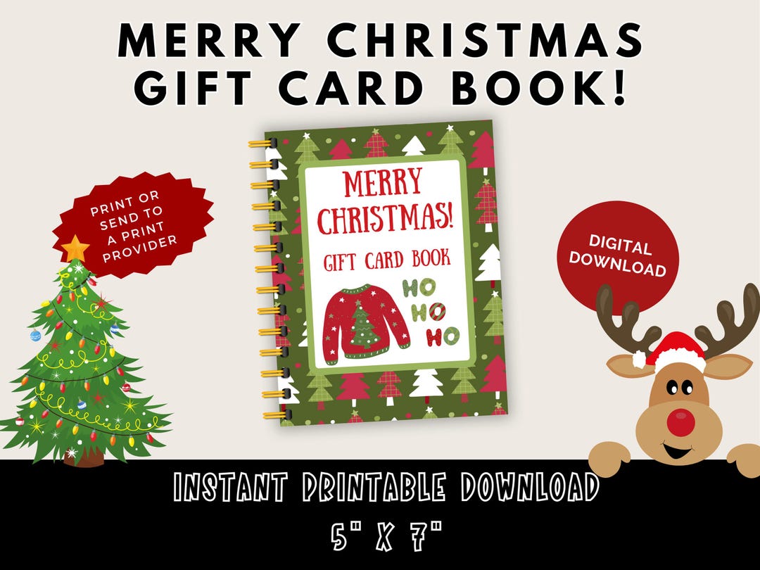 Gift Card Holder for Christmas, Print ASAP, Gift Card Printable Book ...